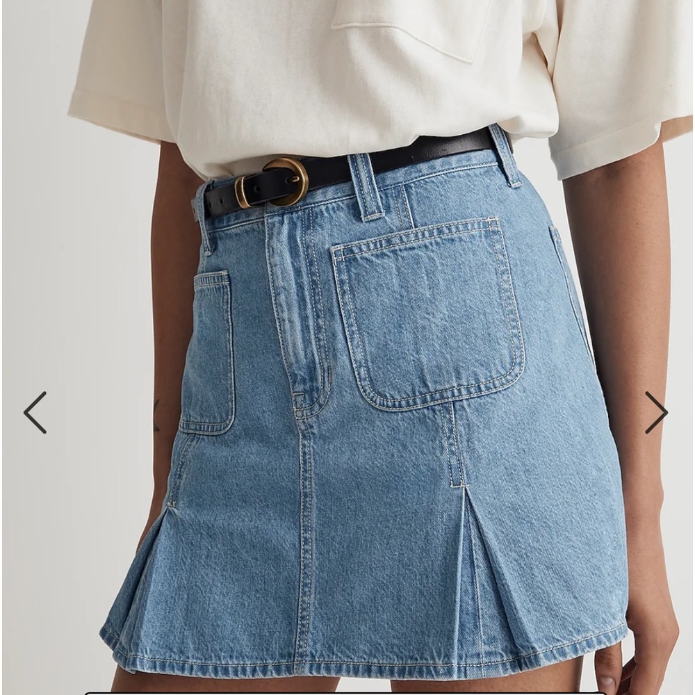 NWOT Madewell Pleated Denim Mini Skirt in
Stilecrost Wash 32 • - Picture 2 of 11